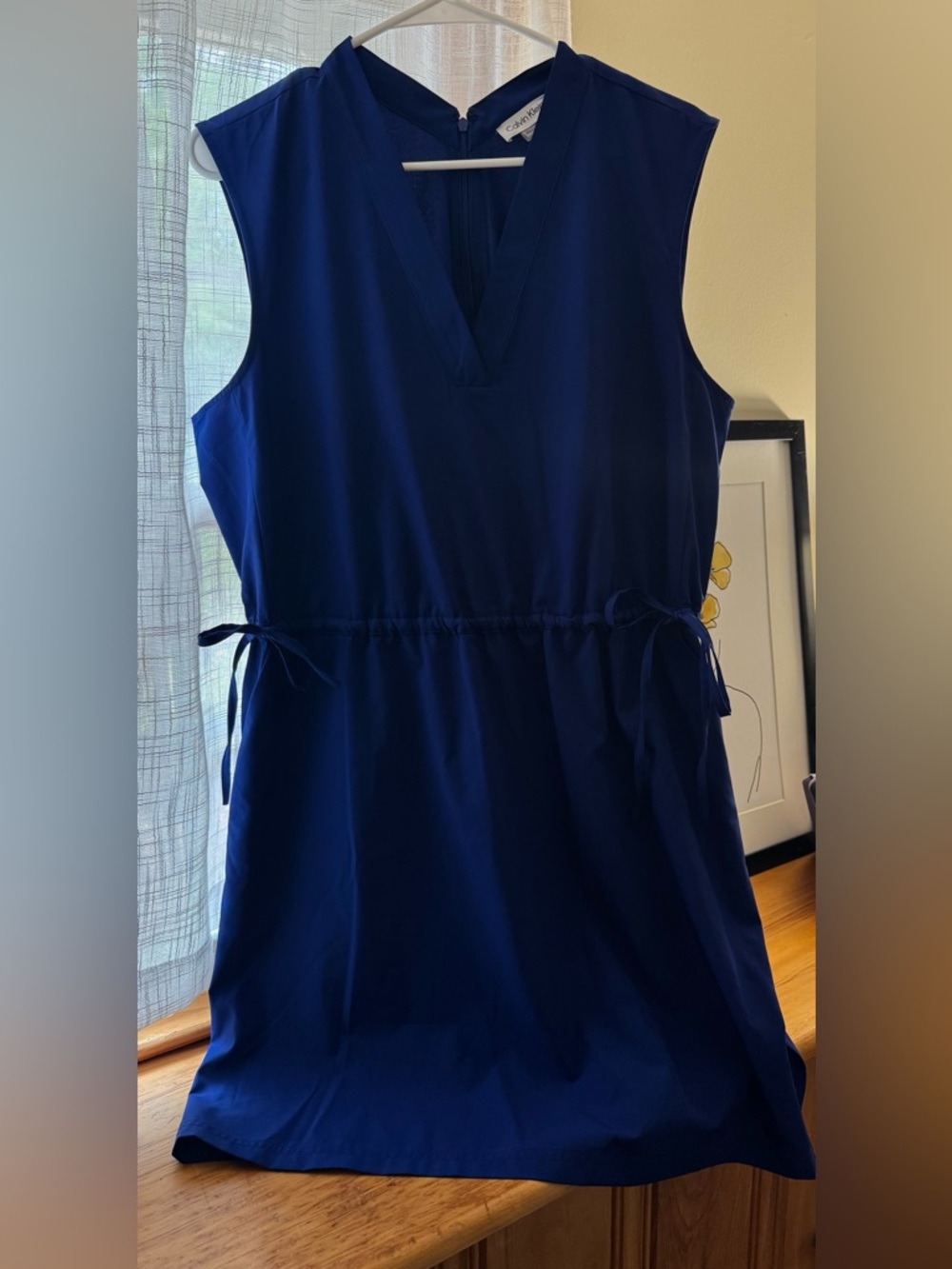 Calvin Klein Royal Blue Sleeveless Dress with V-Neck